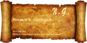Neumark Györgyi névjegykártya